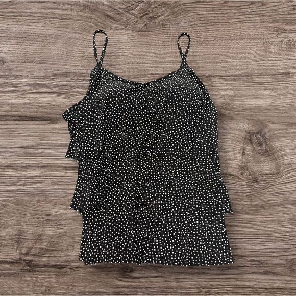 Coastal Cove D cup Black Polka Dot Tankini Top with 3 tiers that flatter! Sz16 - Picture 7 of 8